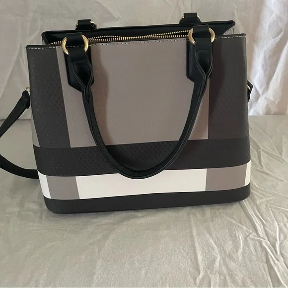 Deluxity Black and Gray Women's Satchel - Picture 2 of 5